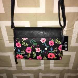 Crossbody Black flower purse